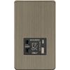 Knightsbridge Shaver socket with dual USB A+C (5V DC 2.4A shared) - Antique Brass