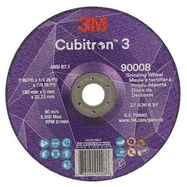 3M Cubitron 90008 Depressed Center Grinding Wheel,36 Grit