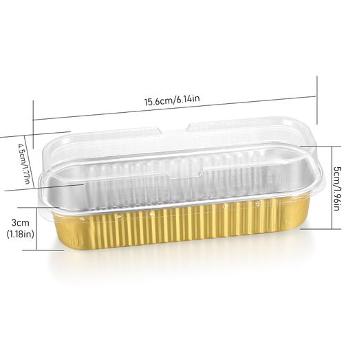 pzihao Aluminum Foil Trays with Lids, 20 Pcs 200ML Tin Foil Containers with Lids, Aluminum Loaf Pans, Aluminum Baking Pans Baking Cups for Baking, Cooking, Breads, Pies, Cakes, Dessert