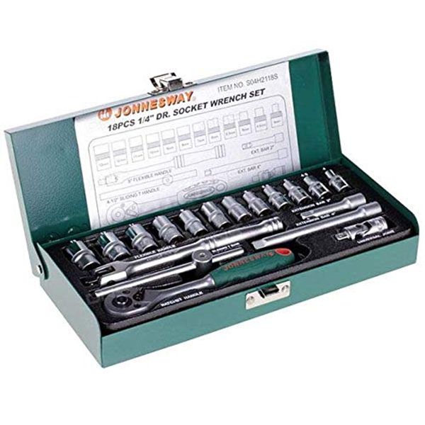 18 Pcs 1/4" Dr. SOCKET WRENCH SET METRIC (4 TO 13 MM)