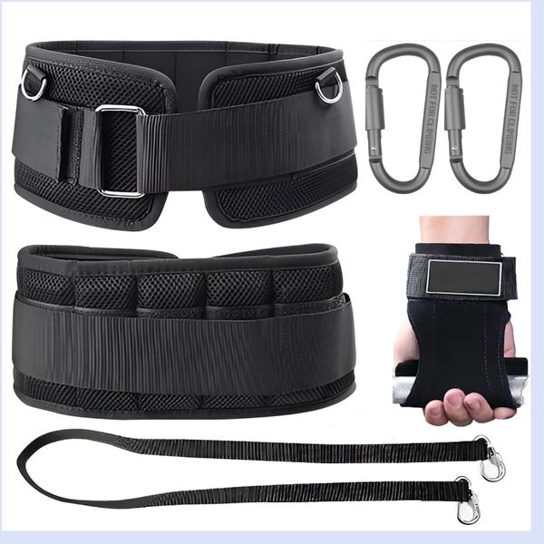 Weight Lifting Belt with Dual Adjustable Buckle, Back Support for Squats, Deadlifts, Black.Includes weightlifting wristband, 3-layer leather weightlifting wristband, suitable for extreme weightlifting and strength weightlifting, suitable for both men and 