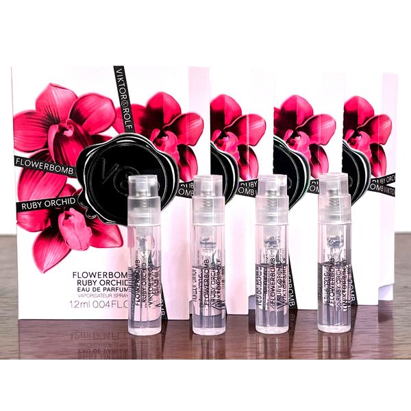 4x FLOWERBOMB RUBY ORCHID VIKTOR & ROLF 0.04oz / 1.2ml ea EDP Spray Samples NEW