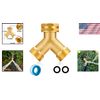 Durable Garden Hose Splitter in Brass - 1 Set for Maximum Water Flow Efficiency