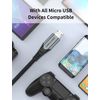 VENTION 3M Micro USB Cable for Kindle Fire Tablet, Nylon Braided Charger Cable for PS4 Xbox Controller