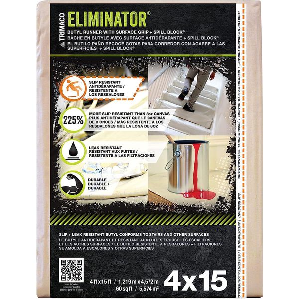 Trimaco Eliminator Butyl Drop Cloth 4-feet x 15-feet