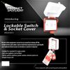 Lockout Lockable Switch Socket Cover Single Gang Fixing Screws Double Sided Tape Included