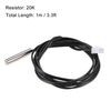 sourcing map 2pcs 20K Temperature Sensor Probe, Stainless Steel NTC Thermal Sensor Probe 3.3ft Digital Thermometer Extension Cable