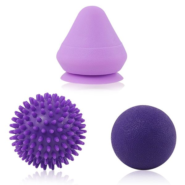 TXJ Sports Massage Balls - Lacrosse Ball/Spiky Ball/Suction Cup Massage Ball, Deep Tissue, Myofascial Release, Trigger Point Therapy, Fascia Ball for Back, Exercise, Stress Relief