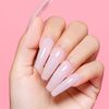 AIMEILI 5-In-1 Rubber Base Gel Set For Nails, Sheer Pink Nude Color Gel Nail Polish UV LED Soak Off, Elastic Nail Strengthener Long Lasting 6pcs X 10ml - Gift Kit 44