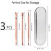 Cuticle Pusher Set Stainless Steel Double Ended Nail Gel Polish Remover Triangle Cuticle Peeler Scraper Manicure Tools for Fingernails and Toenails 3 Pieces (Rose Gold)