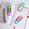 Rainbow Jumbo Paperclips, Set of 3, Acrylic, Multicolour