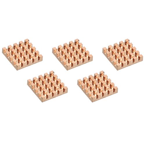 MECCANIXITY Heatsink Kit Pure Copper 14x14x3mm for IC Chip MOS Memory Heat Dissipation with Thermal Pads Pack of 5