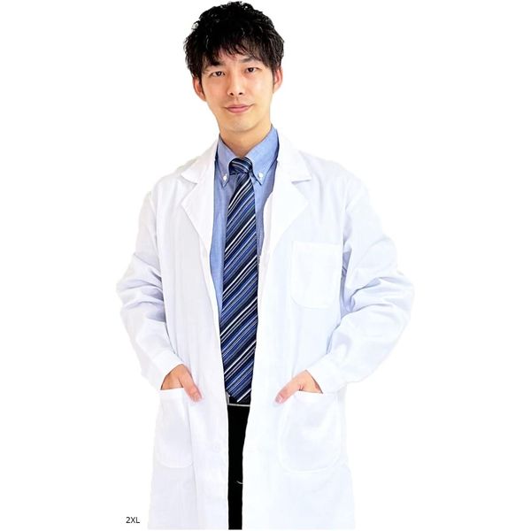 5x points on all items ★ Shopping marathon PEMIUM white coat for men, lightweight doctor&#39;s coat (white, 2XL)