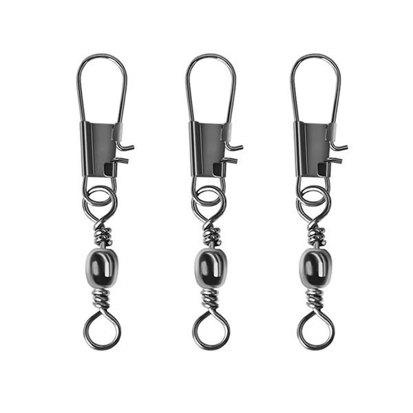 CRAZY SHARK 50pcs Swivels Snaps Stainless Steel Sarkan Sea Fishing Lure Swivels Swivels Stream Fishing Rigging Swivels Fishing Snaps Swivels Fishing Snaps