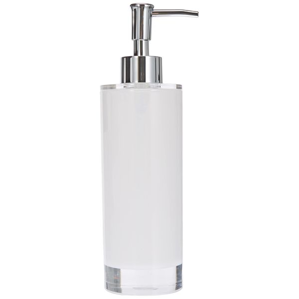 Excelsa Soap Dispenser, Polystyrol, White, 6.5 x 6.5 x 22 cm