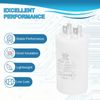 PATIKIL CBB60 16uF Run Capacitor,1 Pcs AC450V 4 Pin Double Insert with Sheath Spring, White