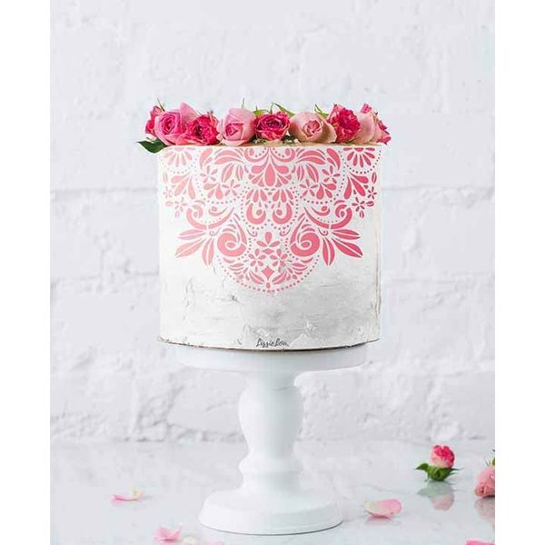 Ornate Beauty Cake Stencil Full Size Design