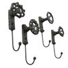 Antique Style Garden Spigot Faucet Handle Wall Mount Hook Set 4 Key Ring Hooks