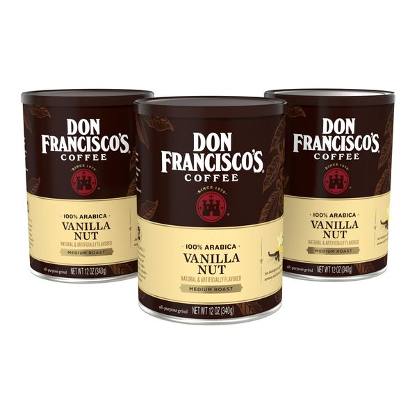 Don Francisco's Vanilla Nut Flavored Ground Coffee (3 x12 oz Cans)