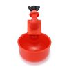 QWORK® 6PCS Automatic Poultry Drinker, Red Plastic Chicken Water Dispenser for Buckets Boxes Troughs 3/8 Inch Thread