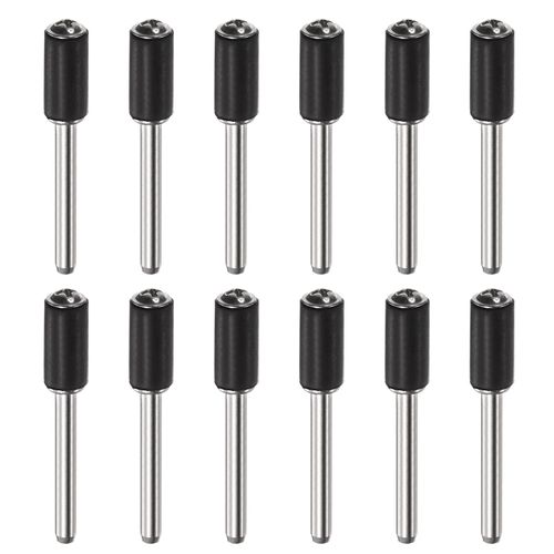 sourcing map 12pcs 1/4 Inch Sanding Drum Rubber Mandrels 1/8 inch Shank Sanding Sleeve Holder for Drum Sander Rotary Grinder