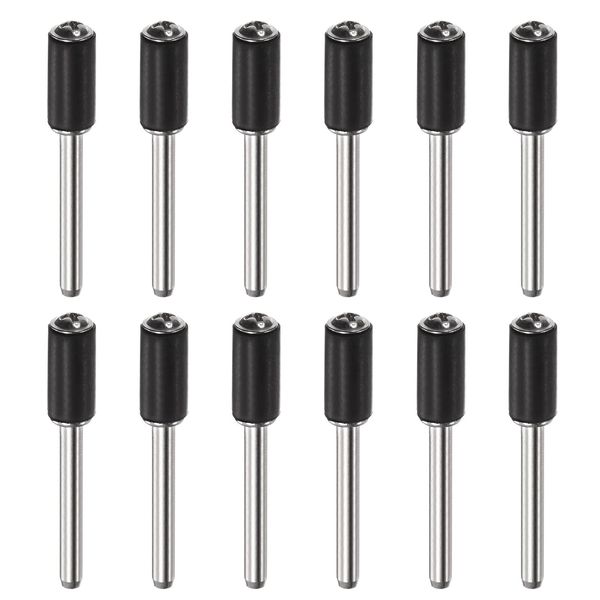 sourcing map 12pcs 1/4 Inch Sanding Drum Rubber Mandrels 1/8 inch Shank Sanding Sleeve Holder for Drum Sander Rotary Grinder