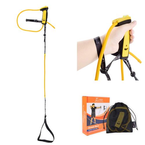 NIKA ARCHERY Archery Stretch Band Trainer Draw Training Aid Device Strength Stretch Band Exercises Skill Exercises for Recurve Bow Compound Shooting Children Adults Beginners Experts Yellow