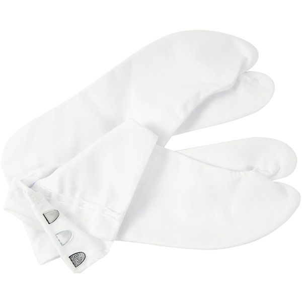 Unisex Broadcloth Split - Toe "Tabi" Socks, White, 4 Clasps, 21 - 30 CM - White