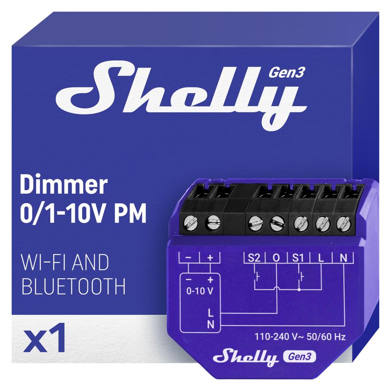 Shelly Dimmer 0/1-10V PM Gen3 | WiFi Smart Dimming with Power ...
