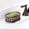 InterDesign Vine Bar Soap Dish for Bathroom Vanities, Kitchen Sink - Vanilla/Bronze