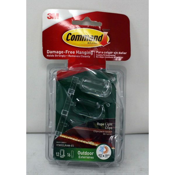 Command Damage-Free Hanging Rope Light Clips 4 Count (See Description)