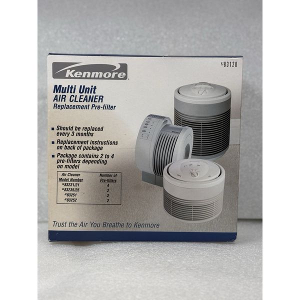 Kenmore 42 83120 Multi Unit Air Cleaner Replacement Pre-Filters Black