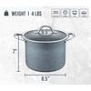 CONCORD 7 QT Granite Stock Pot Nonstick Cookware Set (Grey)