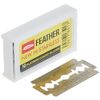 Feather Double Edge Safety Razor Blades - (50 Count) - Platinum Coated Hi-Stainless Steel Razor Blades - Fits Most Safety Razors - Super Sharp for Close Shaves - Made in Japan
