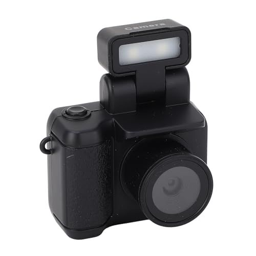 SENECESLI Mini Camera Keychain, 1080P Vintage Small Digital Video Recorder with LED Flash Light, Portable Travel Thumb Camera for Vlogging Life Recording