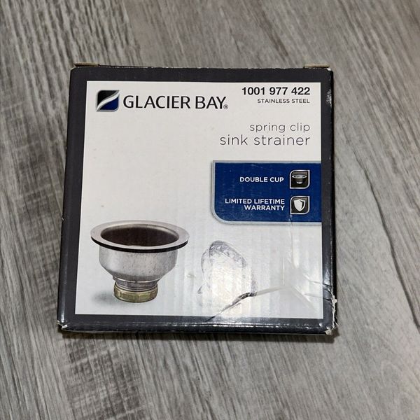 Glacier Bay Spring Clip & Sink Strainer in Stainless Steel 1001 977 422-OPEN BOX