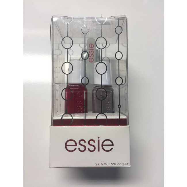 ESSIE 2 PACK NAIL POLISH GIFT SET CHINCHILLY & FOREVER YUMMY W/ NAIL FILE