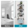 4 Shelves Rustproof Corner Shower Tension Pole Rack Shampoo Storage Organizer