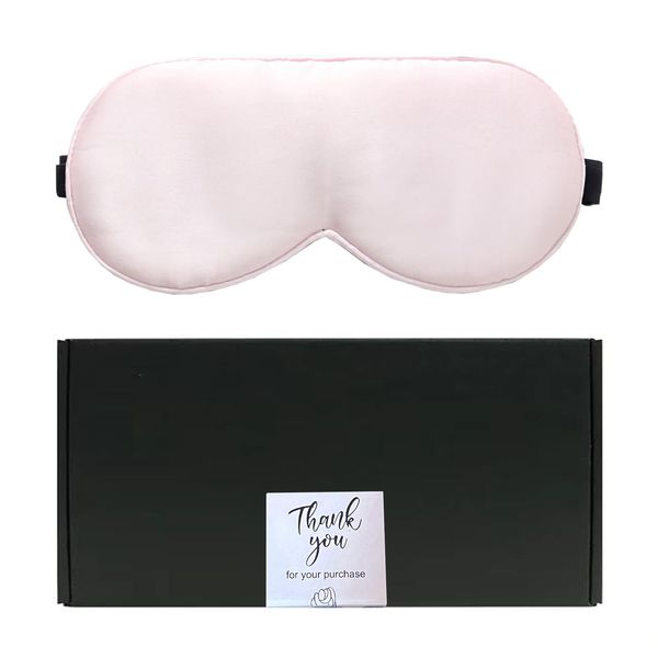 QZLSAYSL Maschera Occhi 100% Mulberry Silk Eye Mask è Molto Morbida, Leggera E Confortevole, Con Proprietà Anti-Invecchiamento E Nutrienti Per La Pelle, Facile Da Trasportare (rosa pallido)