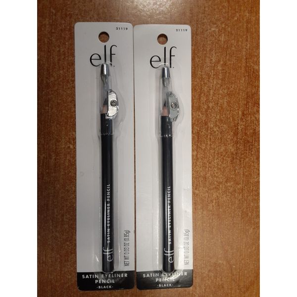 2 Pack: e.l.f Satin Eyeliner Pencil w/Sharpener, Black  -  W4A