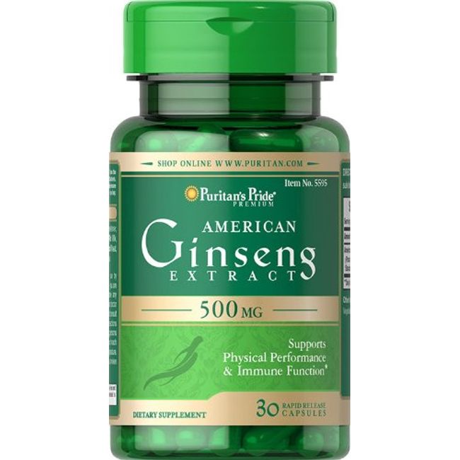 Puritan's Pride American Ginseng Extract 500 mg 30 Capsules
