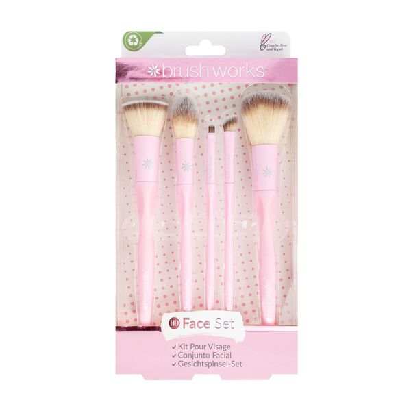 Brushworks HD Complete Face Set, Pink, One Size