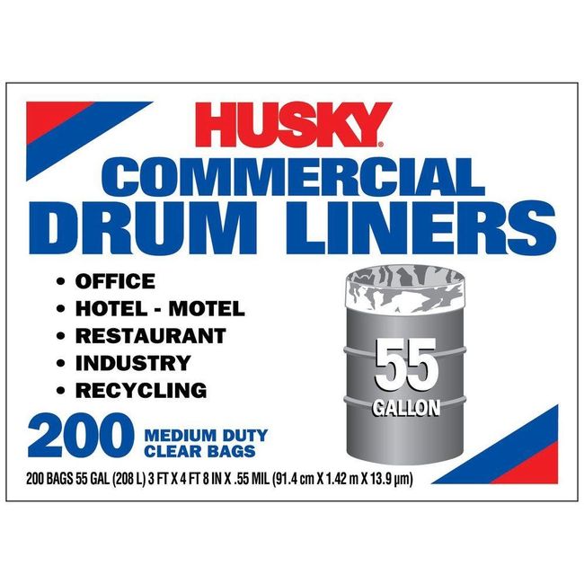 Drum Liners Clear 3 mil. Husky compare