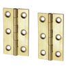 White Hinge Limited Pair of Solid Brass Butt Hinges - 50mm/2" - Strong Door/Trunk/Box/Chest Hinges