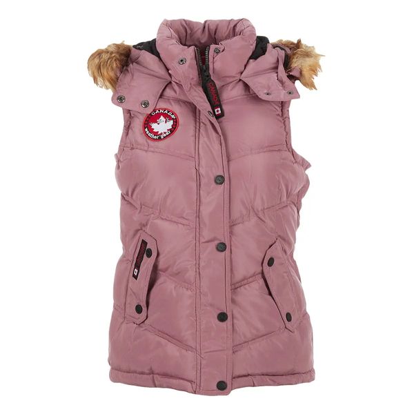 Canada Weather Gear Women's Puffer Vest with Faux Fur Trim Hood - Peacock / M