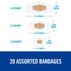 Nexcare Waterproof Clear Bandages Assorted 20 Each