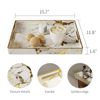 Plastic Serving Table Trays Decorative，Coffee Table/Bar Trays，Tray for Kitchen Counter Couches Living Room Table Decor，White Marble Pattern