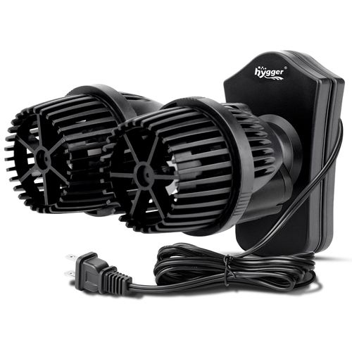hygger 2100GPH Double Head Aquarium Wave Maker, Quiet 5W Aquarium Circulation Pump, with Strong Magnetic Suction Base, 360°Adjustable Power Head, for 40~110 Gal Tank