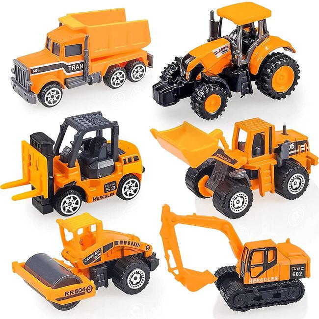 Construction Vehicle, Toy, Car, Toy, Excavator, Bulldozer, Working Car, Toy, Construction Vehicle, Toy, Construction Site, Set of 6, Alloy, Christmas, Gift, Gift (Working Car-6P)