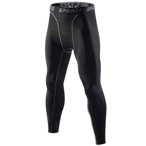 Nesseo Men's Sports Compression Tights, Long Tights, Power Stretch Leggings, Underwear, UV Protection, Sweat Absorbent, Quick Drying, Cold Protection -